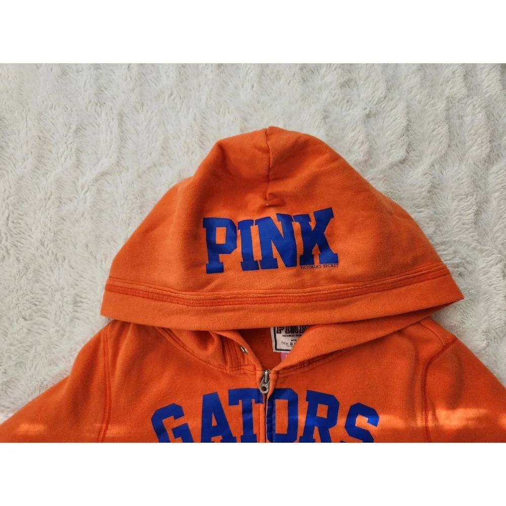 PINK Victoria's Secret Florida Gators Full Zip Hoodie Orange Blue Womens Medium - Picture 5 of 10